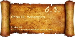 Oravik Vanessza névjegykártya